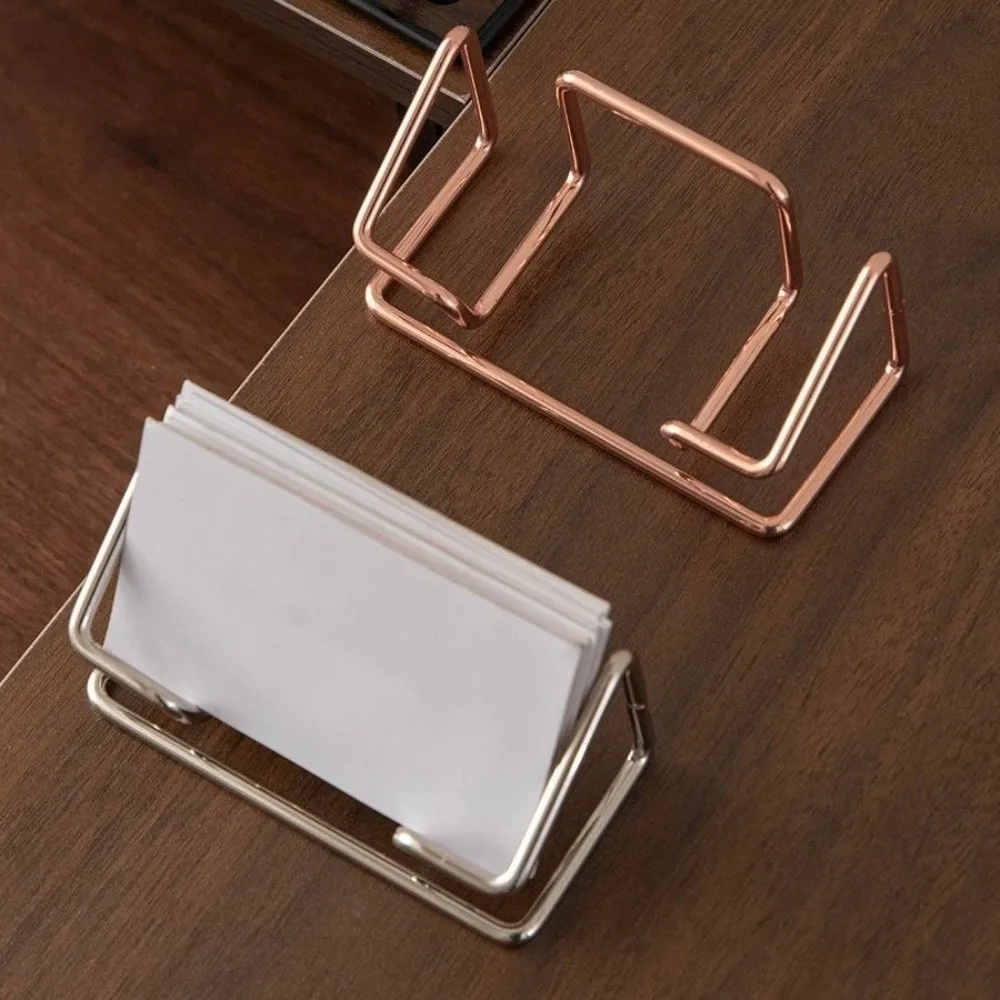 

Metal Business Card Holder Minimalist Multifunctional Card Display Stand Rustproof Space-saving Photo Stand Hotel Reception