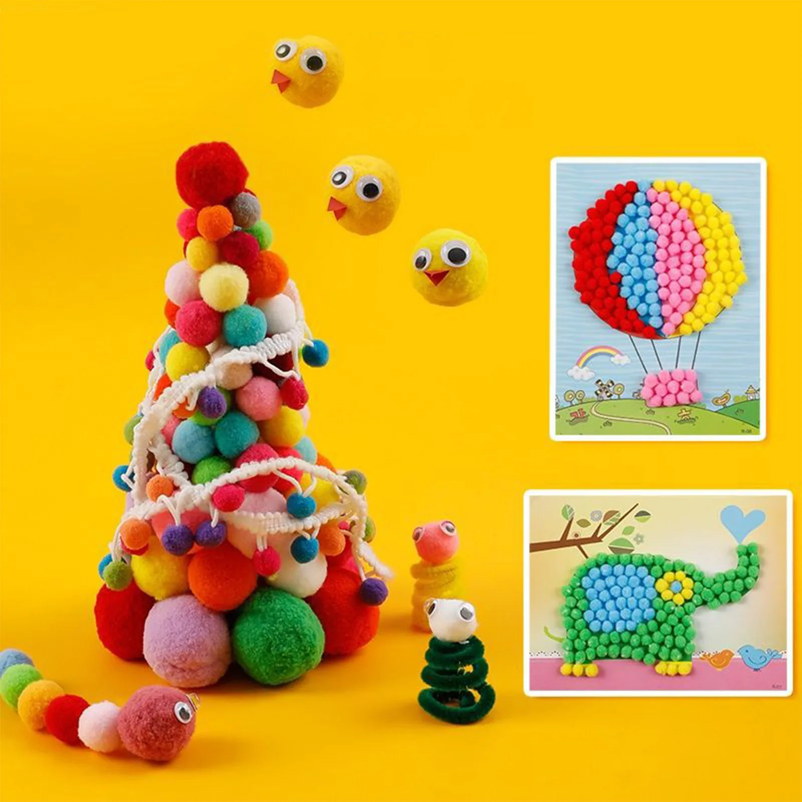 

20pcs Colorful Fluffy Balls Prop Multi-Colored 1.5-2cm Pompoms Fluffy Puff Balls for Home Party Holiday SNO88