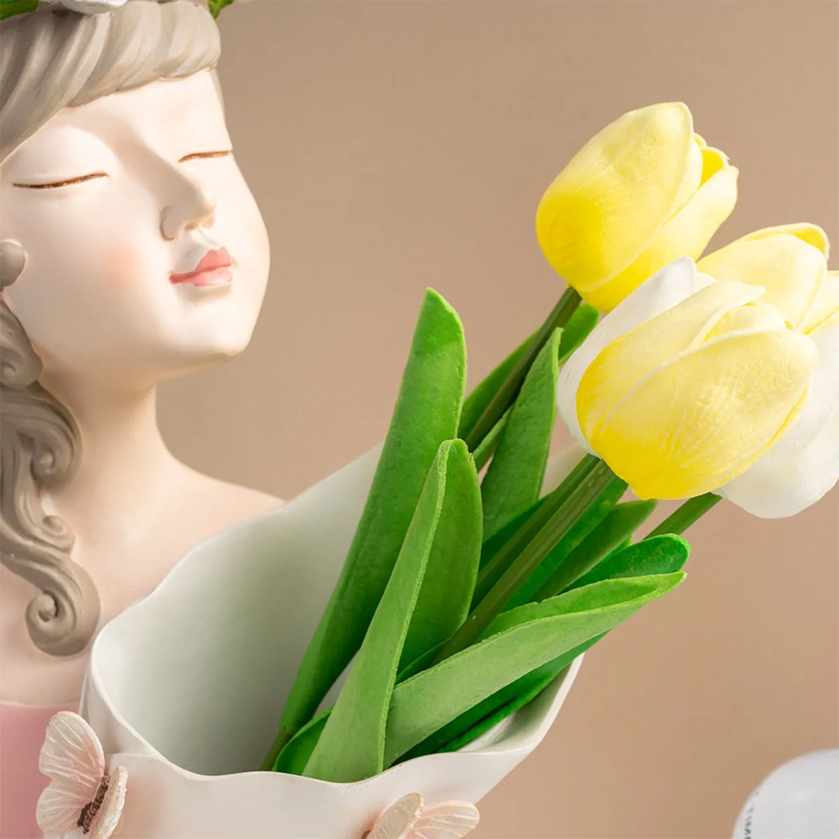 

Home Decor Vase Girl Statues, Women Figurines Art Sculptures Office Bookshelf Ornament for Birthday Christmas Thanksgiving Gifts