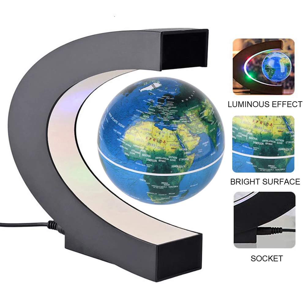 Novelty Ball Light Toy For Kids LED World Map Birthday Gifts Floating Magnetic Levitation Globe Electronic Antigravity Lamp