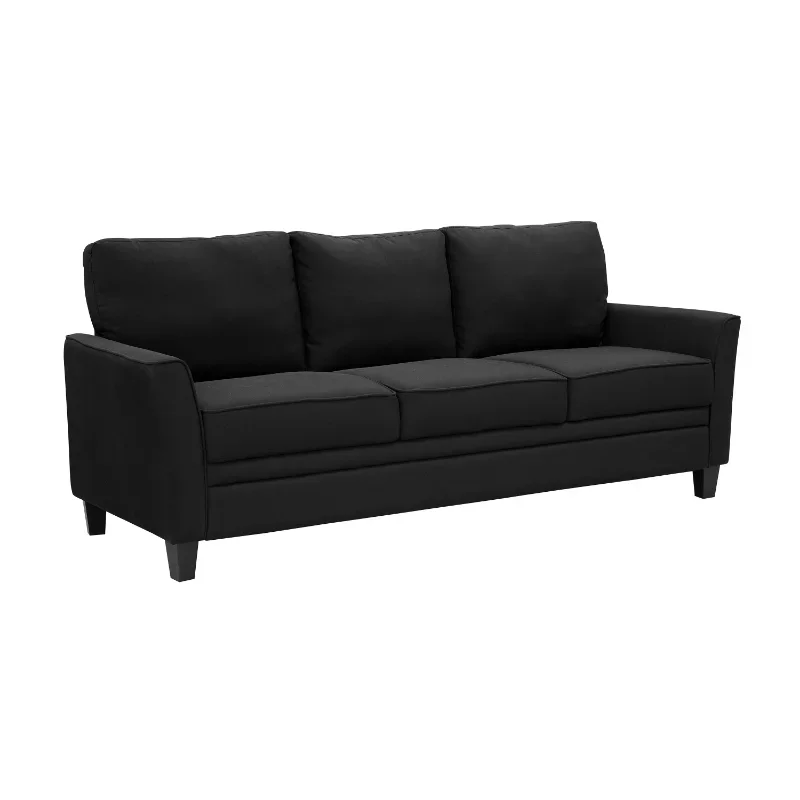 

Mainstays Auden 3 Seat Classic Modern Sofa, Black furniture sofa furniture living room sets sofa