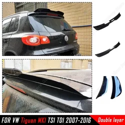 Double layer Car Spoiler For VW Volkswagen Tiguan MK1 TSI TDI 2007-2016 Rear Roof Spoiler Wing Lip Decoration Strips Body Kit
