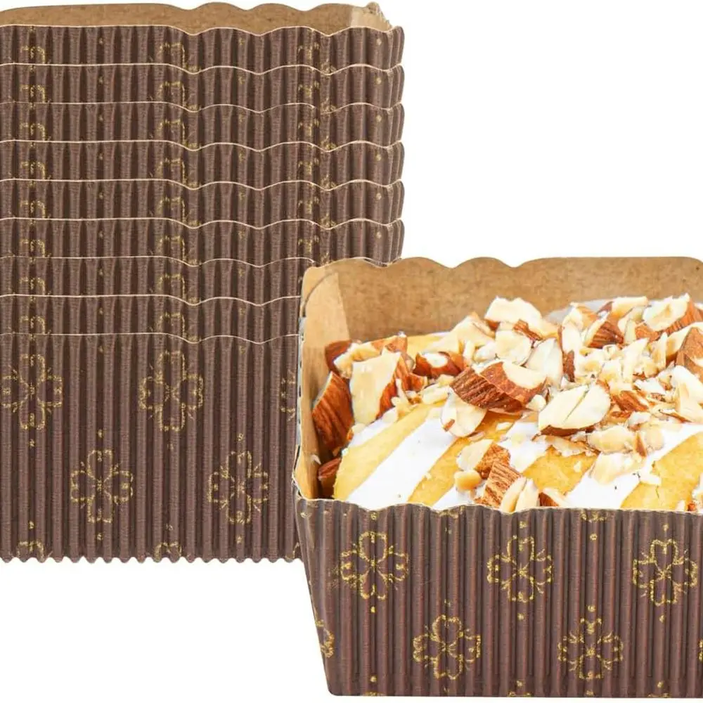 

200-Count 4oz Eco-Friendly Kraft Square Baking Cups for Muffins, Cupcakes, Snacks - Greaseproof & Disposable