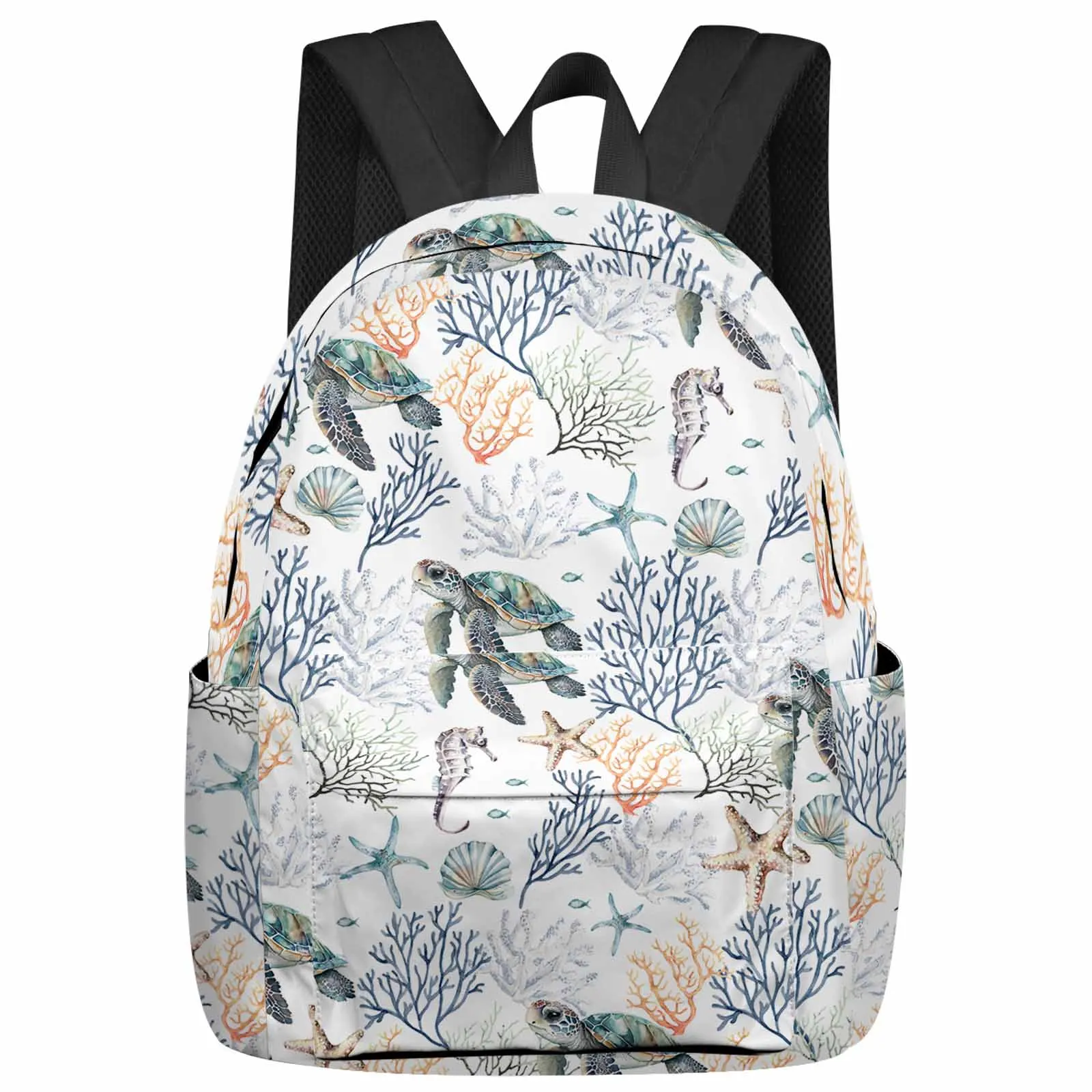 

Summer Ocean Turtle Coral Backpack School Bags for Teenagers Students Laptop Bag Women's Casual Travel Backpack