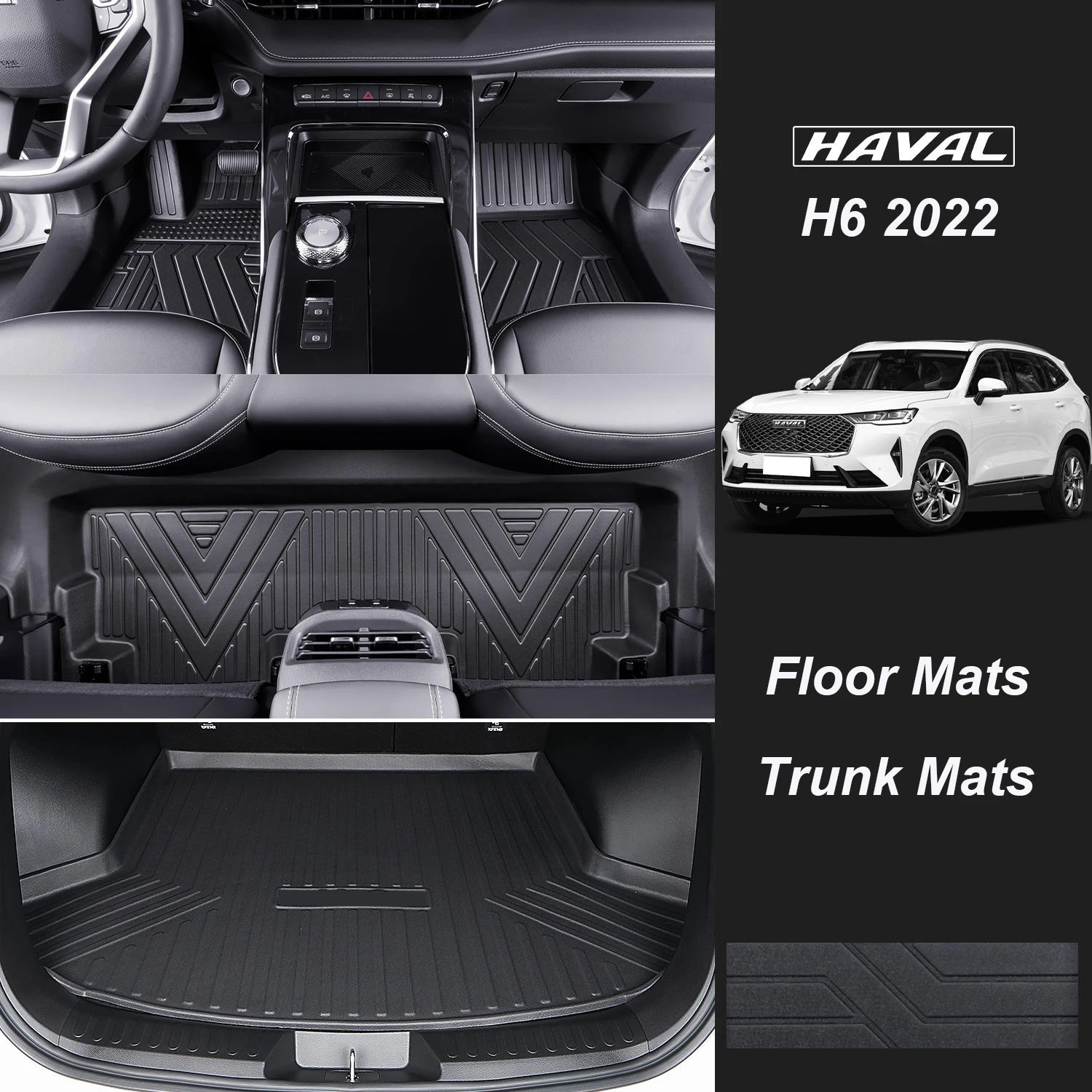 Rubber Car Floor Mats Set For Haval H6 2022 Waterproof DropShipping Center Interior Accessories Carpets Rugs High Quality