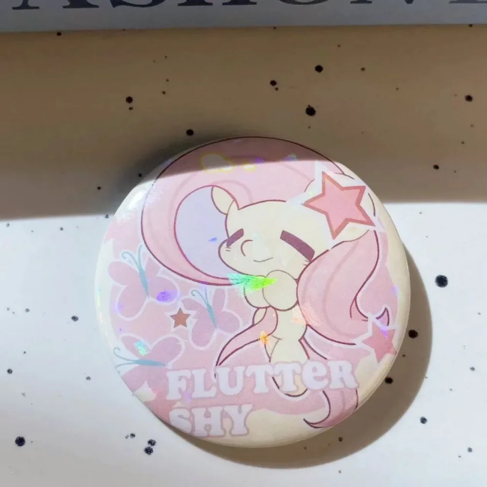 58mm kawaii anime polly pony metall abzeichen cartoon brosche niedliche kinder mädchen kleidung schult asche rucksack zubehör geschenk geschenk geschenk