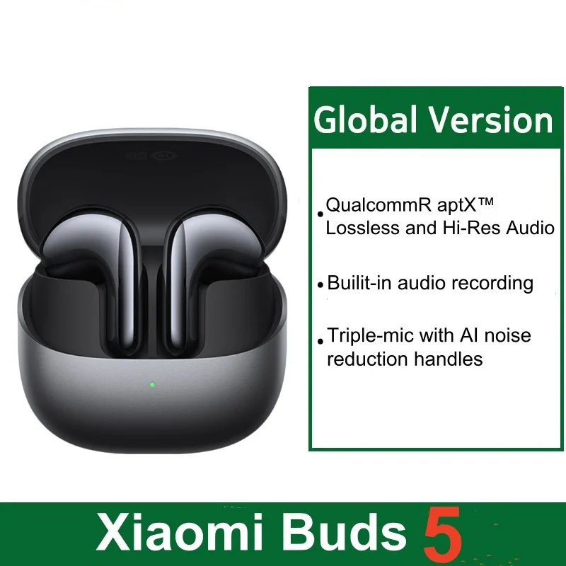 

Глобальная версия Xiaomi Buds 5 TWS наушники Bluetooth 5,4 AI активное шумоподавление Hi-Fi наушники запись голоса без потерь аудио