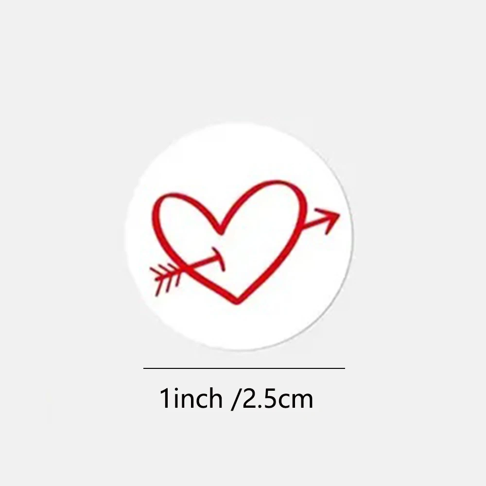 50-500pcs Red Heart Stickers For Valentine's Day 1inch/2.5cm Baking Packaging Sticker Envelope Seals Love Decorative Stickers