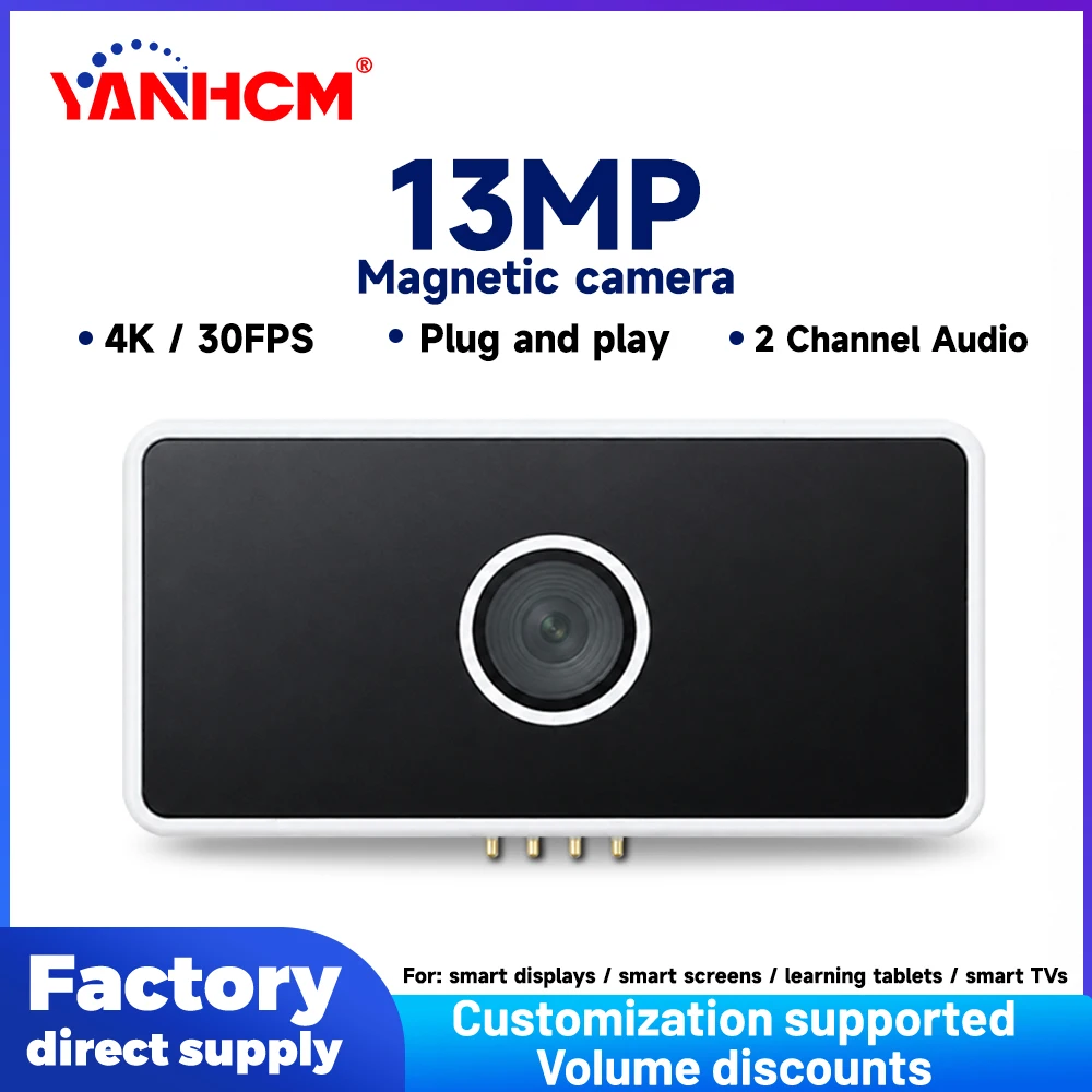 13MP Camera 2 Mic Magnetic Connection 1080P 4K 30FPS FF For Smart TV Smart Screen Portable Display Driver-free Plug and Play