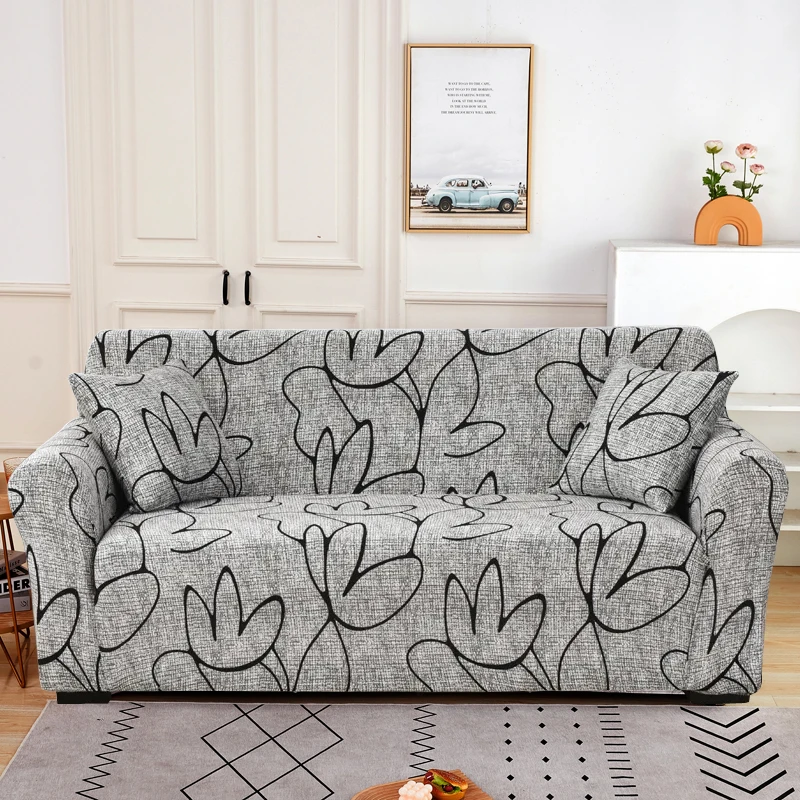 Elastic Sofa Covers for Living Room Geometric ArmChair Loveseat Couch Cover Corner L Shaped Sofa Need Order 2pieces Cover