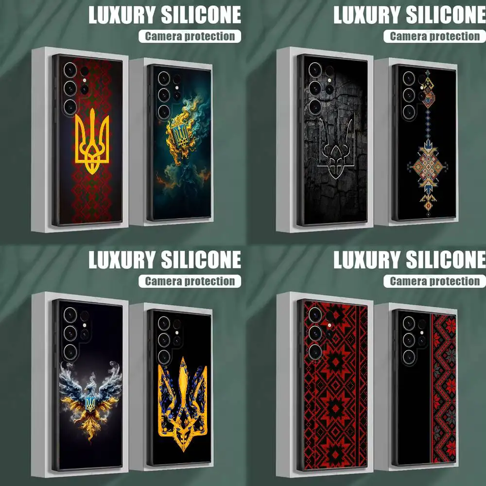 

Ukraine Ornament pattern Phone Case For Samsung S25,S24,S23,S22,S21,S20,S10,Ultra,Plus,Lite,FE,Soft Silicone Black Cover