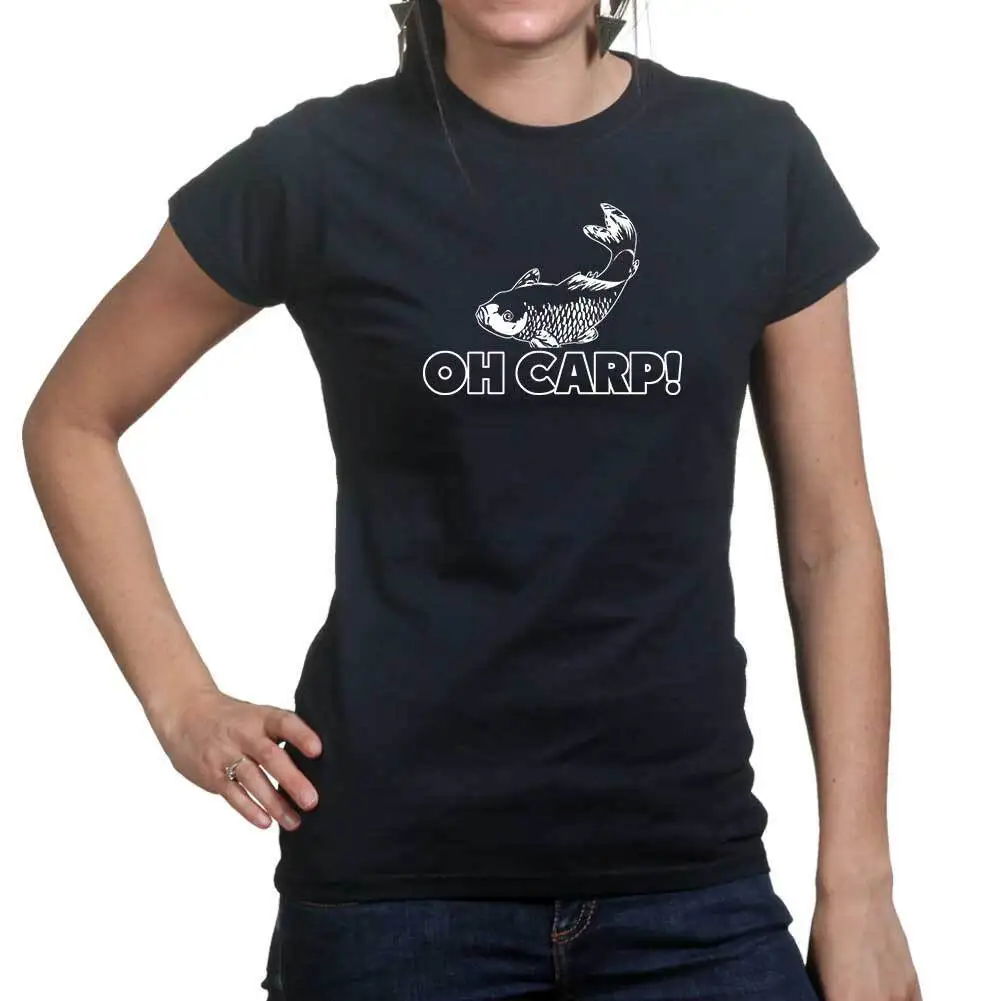 

Womens Oh Cr*p Carp Funny Fishing Reel Bait Ladies T shirt (Tee, Top)