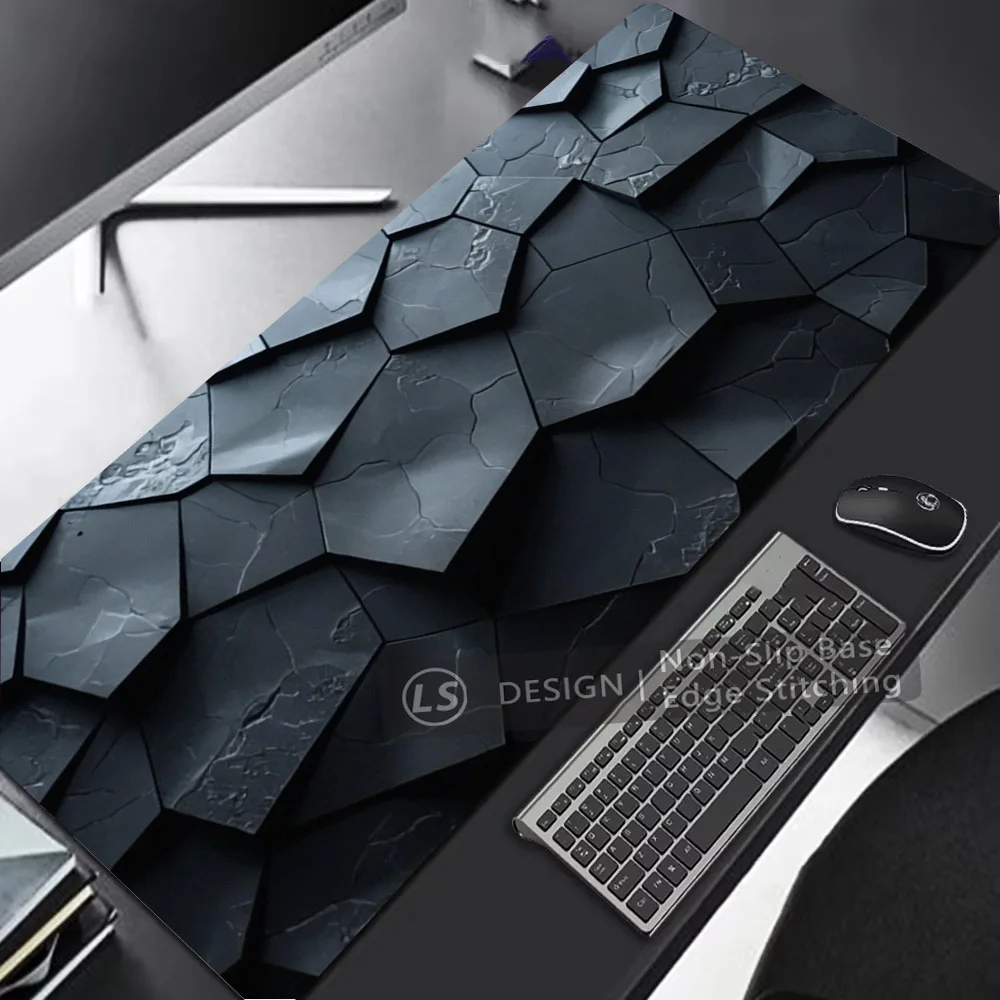 Alfombrillas de ratón grandes para juegos, 90x40, diseño degradado rojo y azul, borde cosido de goma antideslizante, alfombrilla de escritorio para juegos, teclado para jugadores y trabajo de oficina