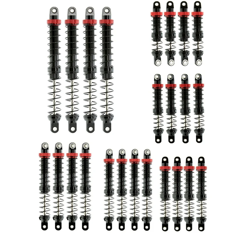 4Pcs Öl Einstellbare Feder Stoßdämpfer Dämpfer Dual Bühne Stoßdämpfer Für 1/10 D90 SCX10 TRX4 RC Auto Lkw Crawler, 120Mm