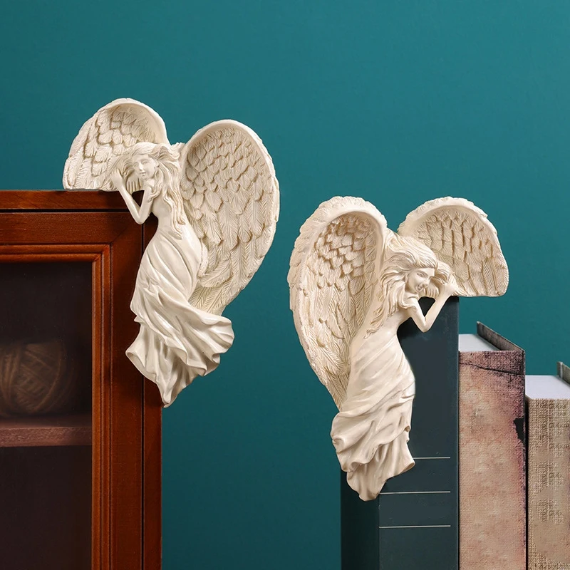 

Angel Door Frame Decoration Resin Angel-Wings Sculpture Photo Frame-Decor Set Crafts Ornament For Festival Or Weddings