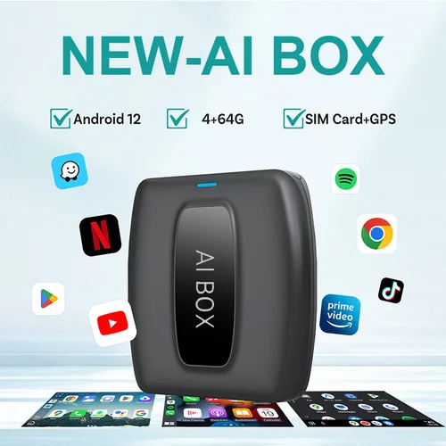 2025 CarPlay Smart Ai Box Android inalámbrico CarPlay Android Auto adaptador para Netflix para sistemas inteligentes de coche YouTube 5GWiFi