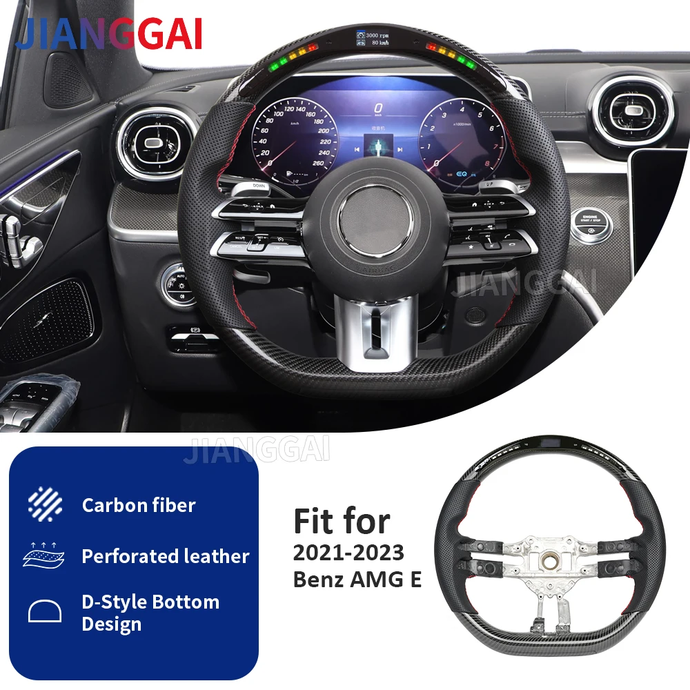 

For Mercedes Benz AMG W206 A45 C45 C63 E63 S63 CLS CLA GLA GLC GLS AMG 2021~2025 Carbon Fiber Steering Wheel Sport Wheel