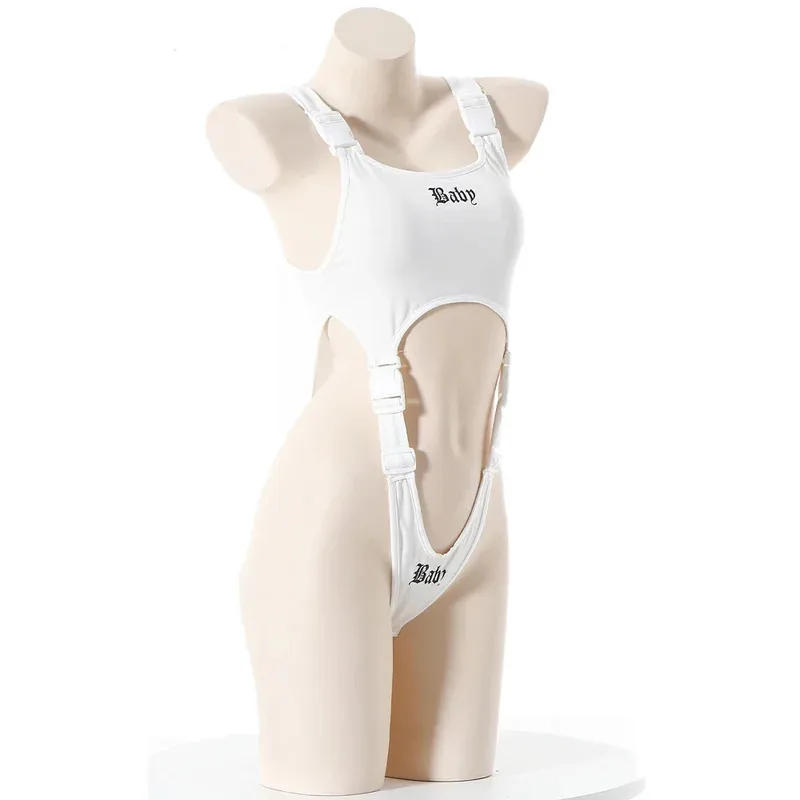 ชุดเซ็กซี่สำหรับผู้หญิง ชุดรัดรูปสีดำแบบมีสายรัดหัวเข็มขัด สำหรับเล่นเกมเซิร์ฟเวอร์เอาชีวิตรอดในป่า ชุดนอน ชุดชั้นใน