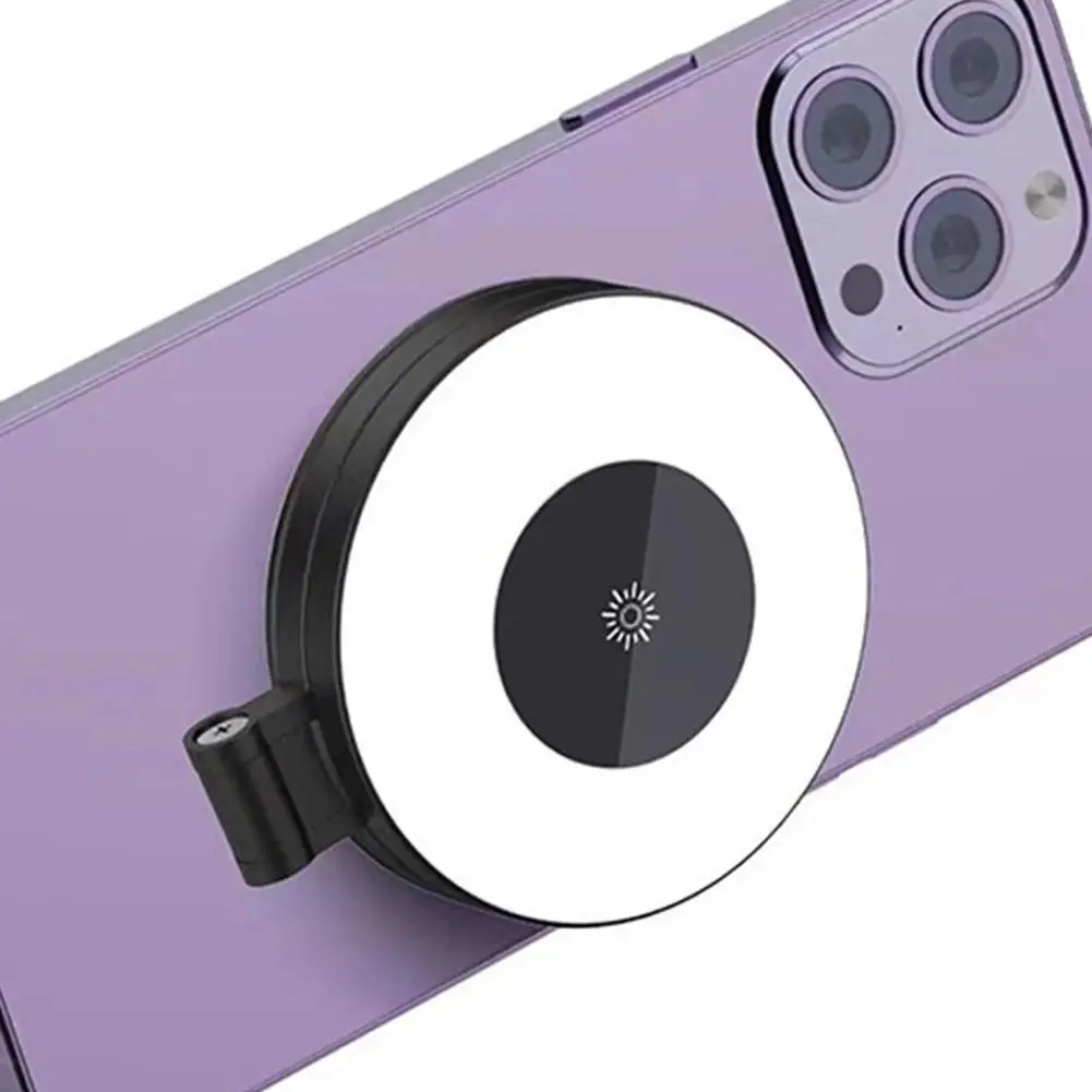 Video Light Bi-Color Selfie Lamp Universal LED Fill Light For IPhone 16 15 Pro Max Can Be Used As a Phone Stand For video