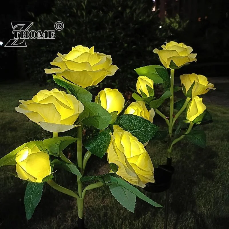Solar Powered Rose Lights With Color Changing LED And Waterproof Design Perfect For Outdoor Garden Yard Decoration