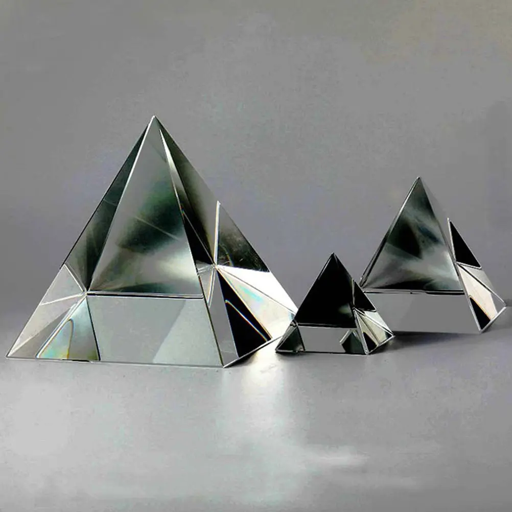 1Pcs 60Mm Glass Pyramid Crystal Prism for Rainbow Effect Sunlight Refraction Desk Ornament Home Decor Meditation