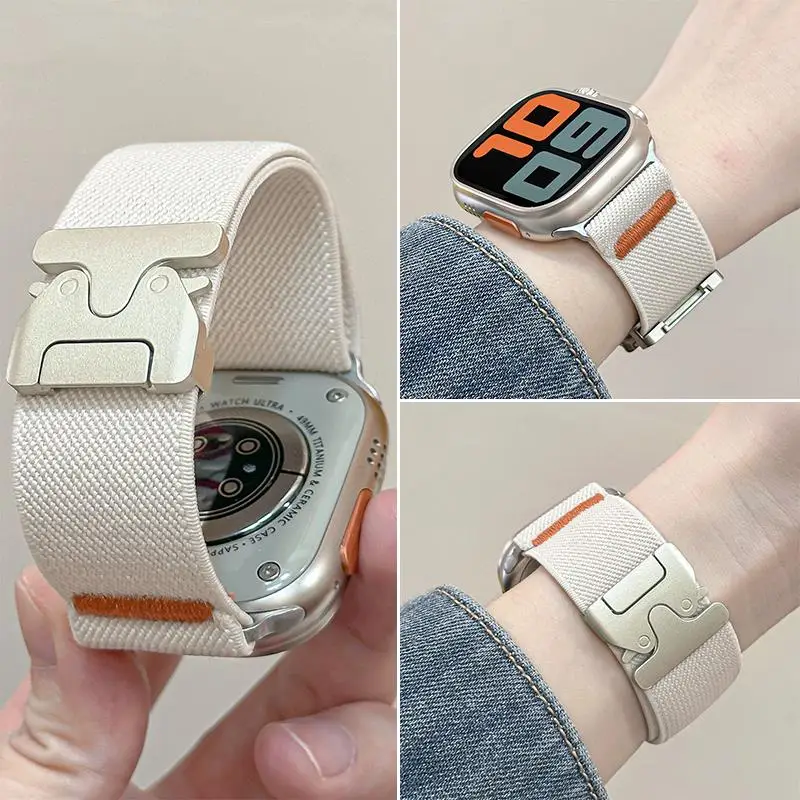 2 шт. нейлоновые ремешки для Apple Watch ultra 2, ремешок 49 мм, 44 мм, 46 мм, 42 мм, 40 мм, 45 мм, 41 мм, эластичный браслет IWatch Series 10 9 8 7 6 3 SE
