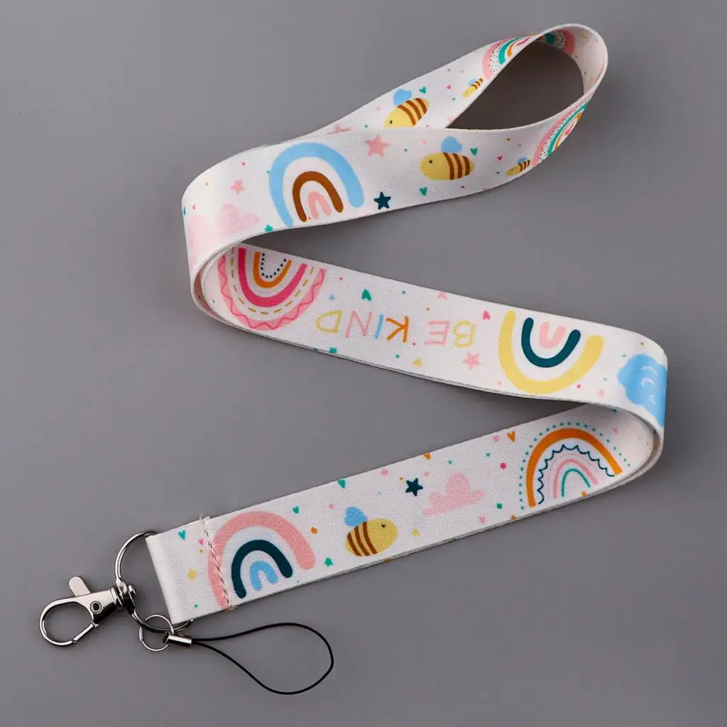 Colorful Rainbow Clouds Phone Lanyard Neck Strap for Key ID Card Phone Straps Badge Holder DIY Hanging Rope Neckband Accessorie