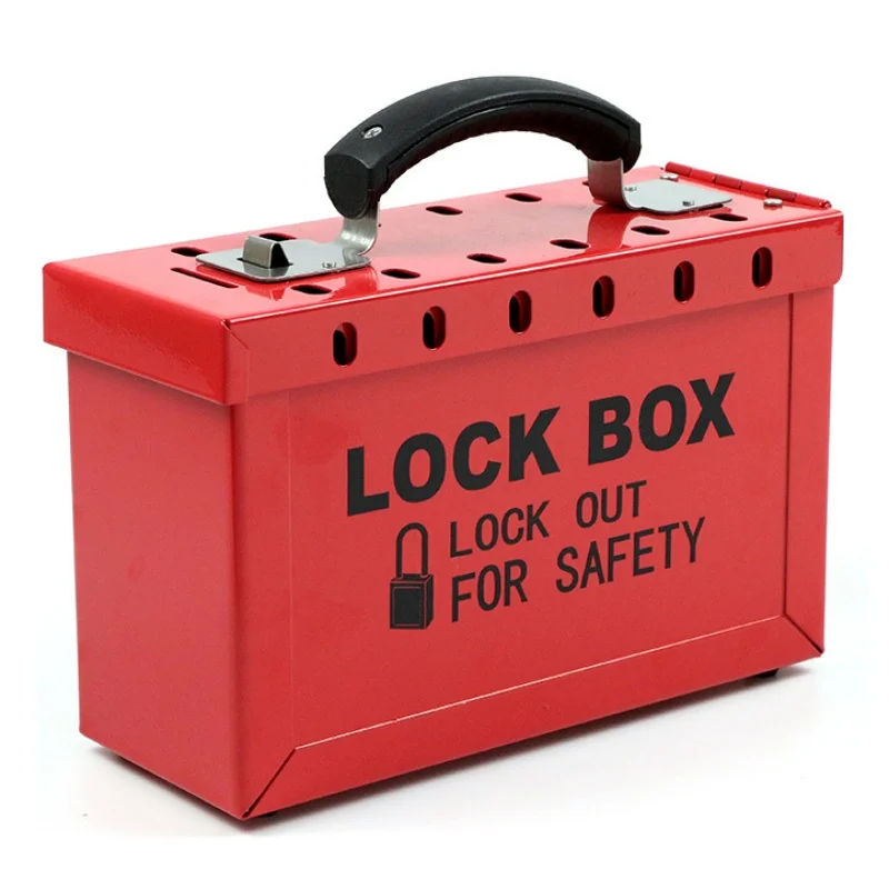 Portable metal grouping padlock box large equipment multi person multi-point lockbox shutdown operation control and isolation