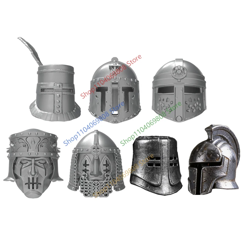 Mittelalterliche Ritterfiguren Zubehör Bausteine Soldatengürtel Helm Maske Schulterpanzer Flügel Pfotenabdruck Bausteine Spielzeug Geschenke N29 – Detail 6