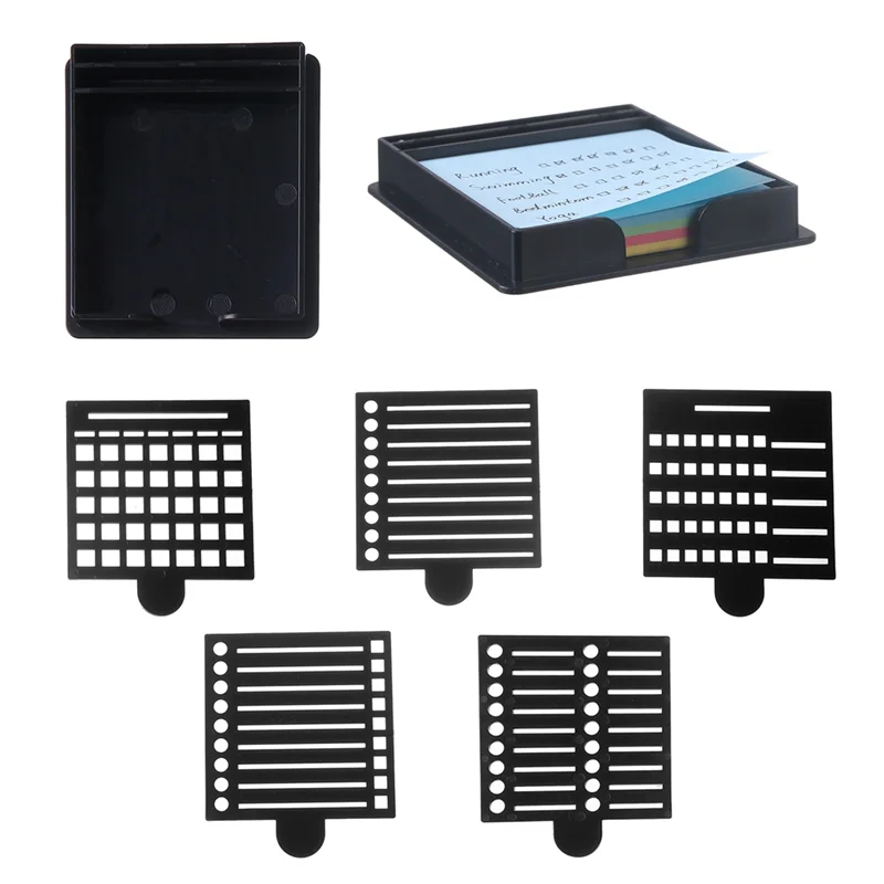 High Quality-Sticky Note Stencil Template,Sticky Notes Dispenser,Reusable Note Organizer,Sticky Pads Dispenser With Stencil