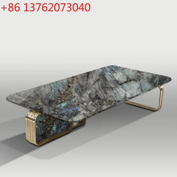 Pandora marble coffee table living room light luxury marble coffee table stainless steel process