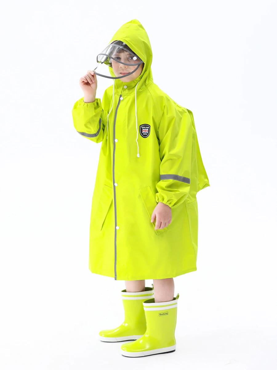 

New 2024 Lightweight Quick Dry Breathable Raincoat for Children Boys Girls Students Macaron Color One-Piece Protection Rainwear