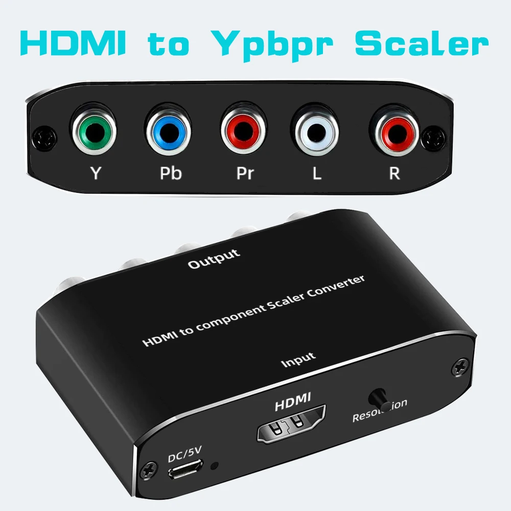 HDMI to Component Converter with Scaling HDMI to Ypbpr Scaler converter HDMI in to Ypbpr component Video audio converter