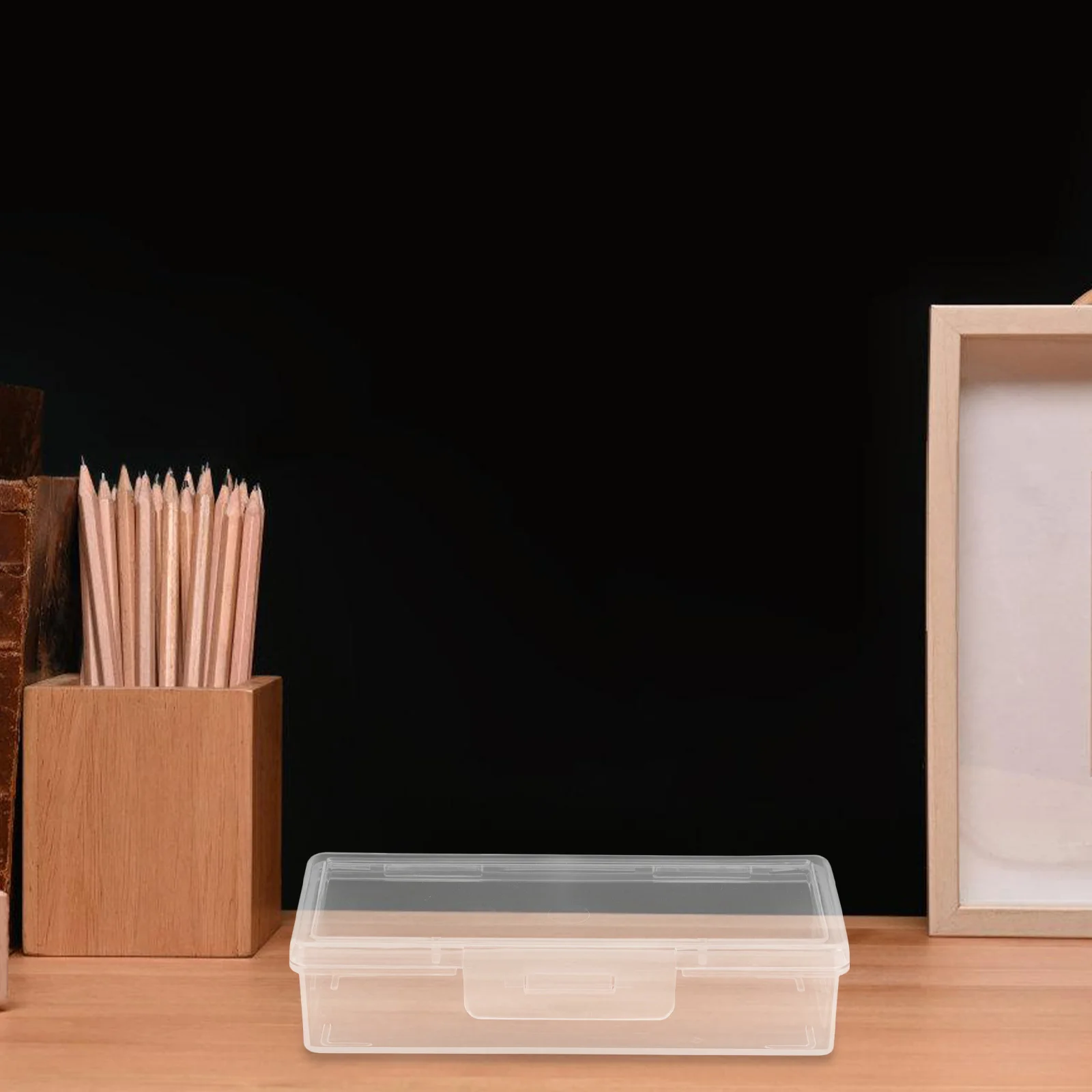 

Clear Portable Jewelry Storage Box Compact Small Organizer for Cotton Swabs Accessories Travel Desk Dustproof Protection Case