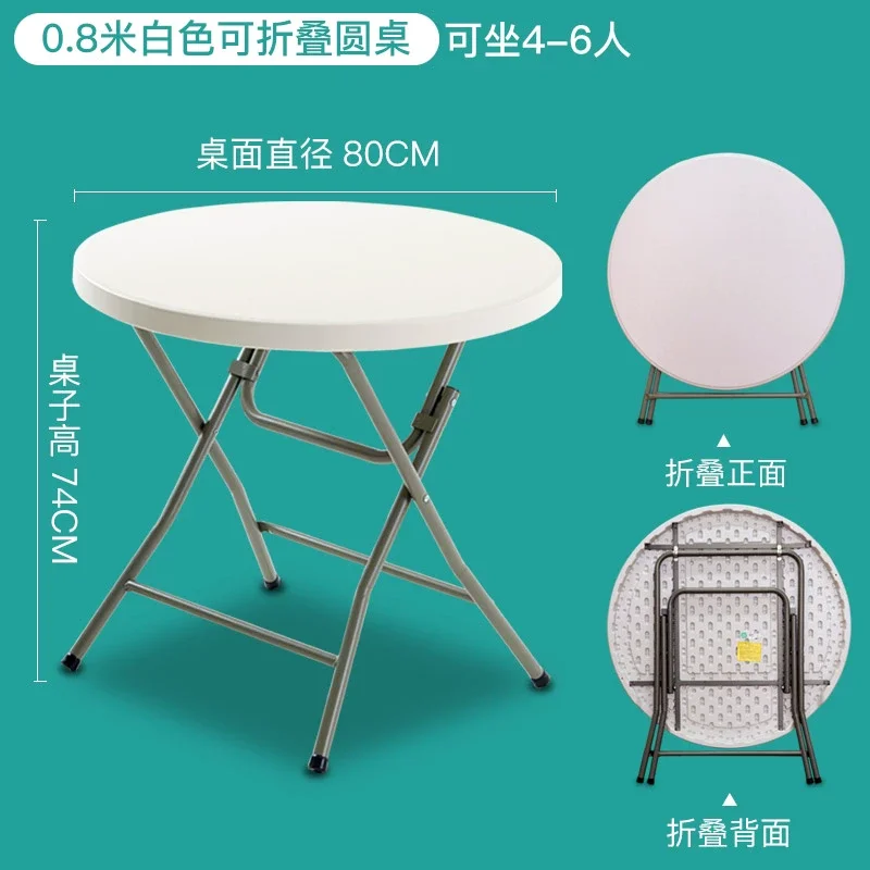 Foldable Round Table Home Dining Table Large Round Tabletop Simple