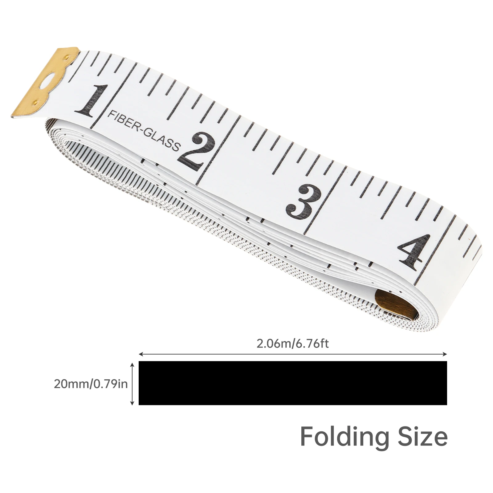 2m White Waist Circumference Soft Tape Measure, Clothing Tailor Measuring Ruler