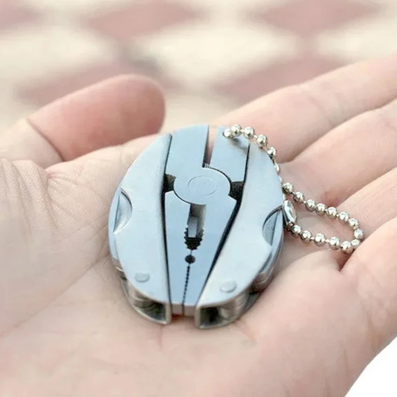 Stainless Steel Multitool Pliers Knife Keychain Screwdriver - Compact Portable Mini Tools for Outdoor Handyman Gear Travel