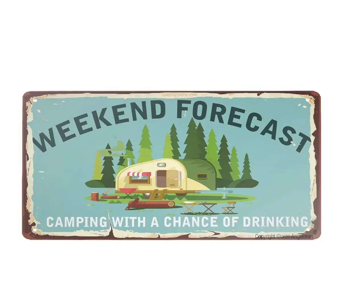 Retro Metal Sign Retro Tin Sign Weekend Prediction Sign Plaque Poster Cafe Wall Art Gift