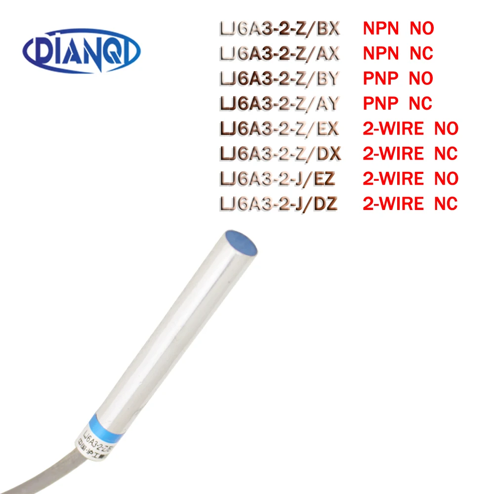 LJ6A3-2-Z/BX LJ6A3-2-Z/AX/BY/AY/EX/DX NPN PNP NO NC nuevo interruptor de detección de Sensor de proximidad inductivo AC LJ6A3-2-J/EZ/DZ