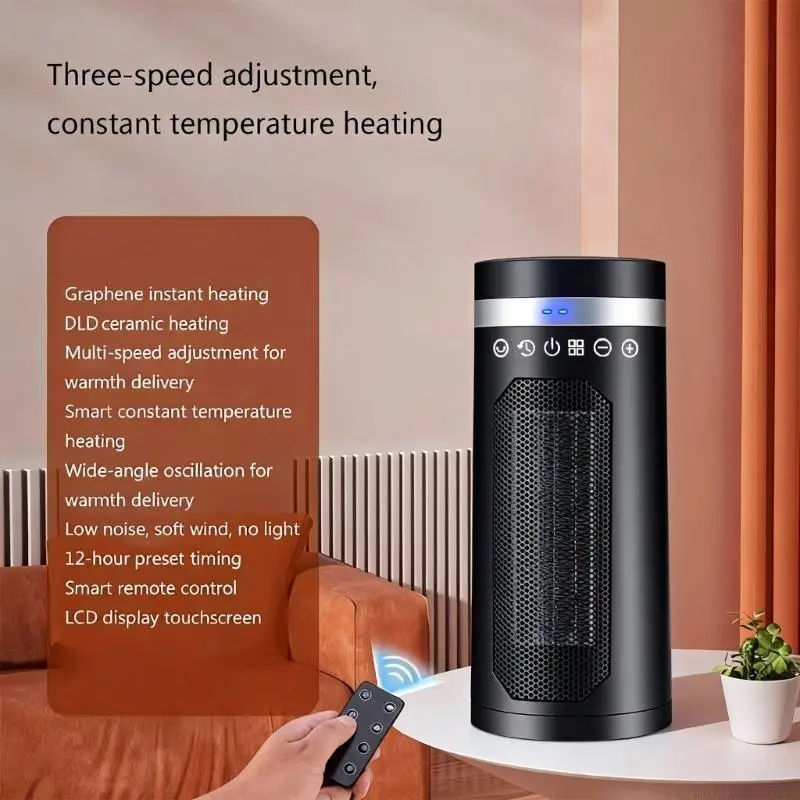 D0AB Energy Efficient Small Heater Quick Heating Device Quiet Floor Heater ABS Texture Suitable for Dorms and Living Room