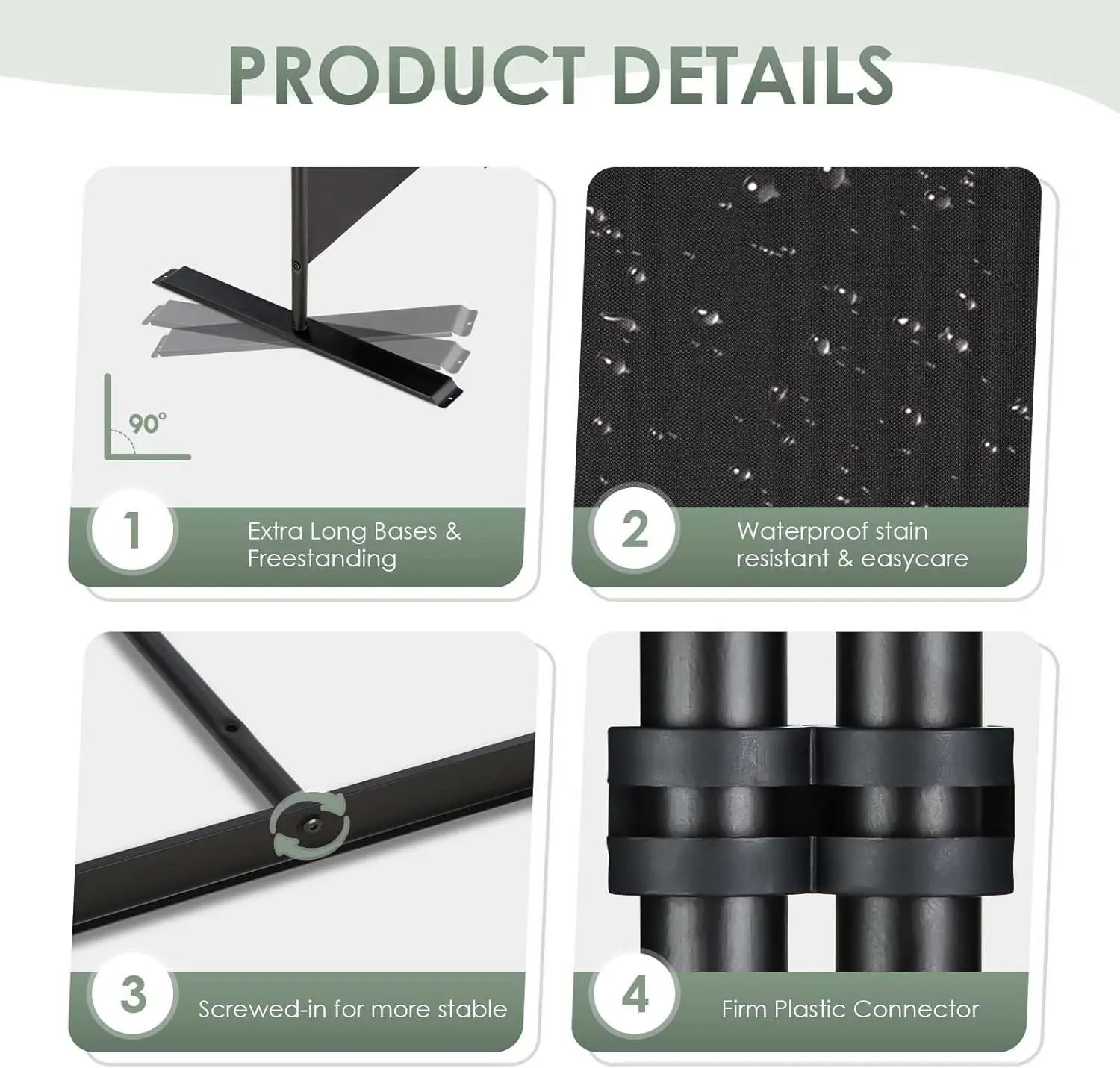 6 FT Folding Privacy Screen with Wide Feet, Freestanding Partition for Room Separation, Portable Panel, Black