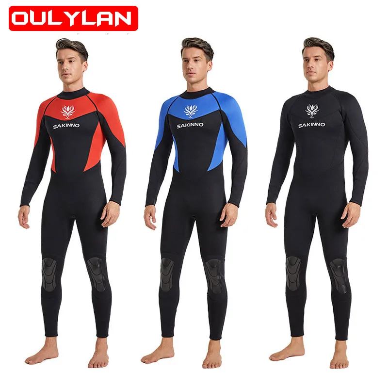 

Oulylan Premium 3mm Neoprene Wetsuit Men Scuba Diving Wetsuit Full Suit Long Sleeves Wetsuits for Swimming Snorkeling Freedive