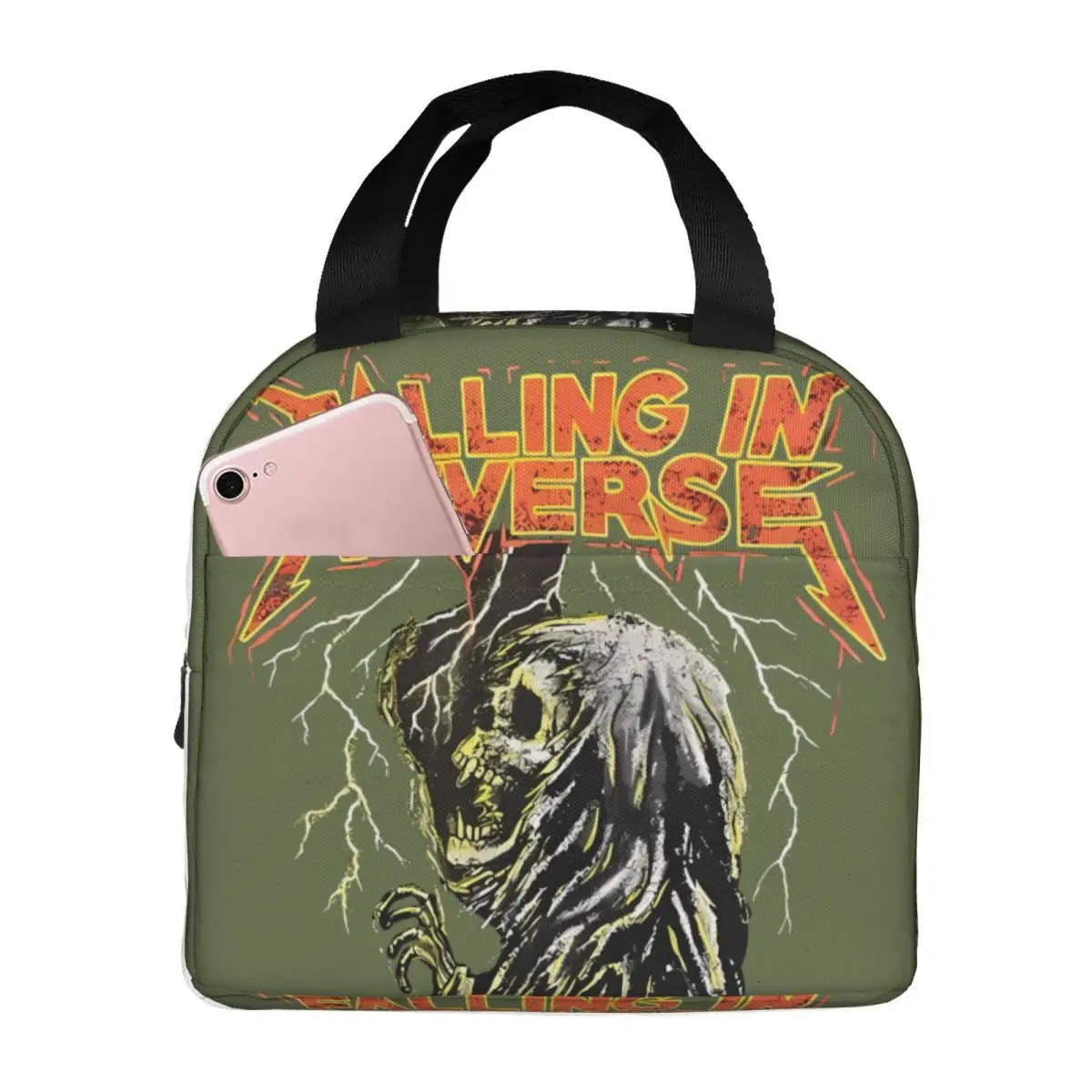 Tote Teen Girl Boy Men Women Adult Falling In Reverse Lunch Container Fashion Skull Vintage Children's School Insulated Case