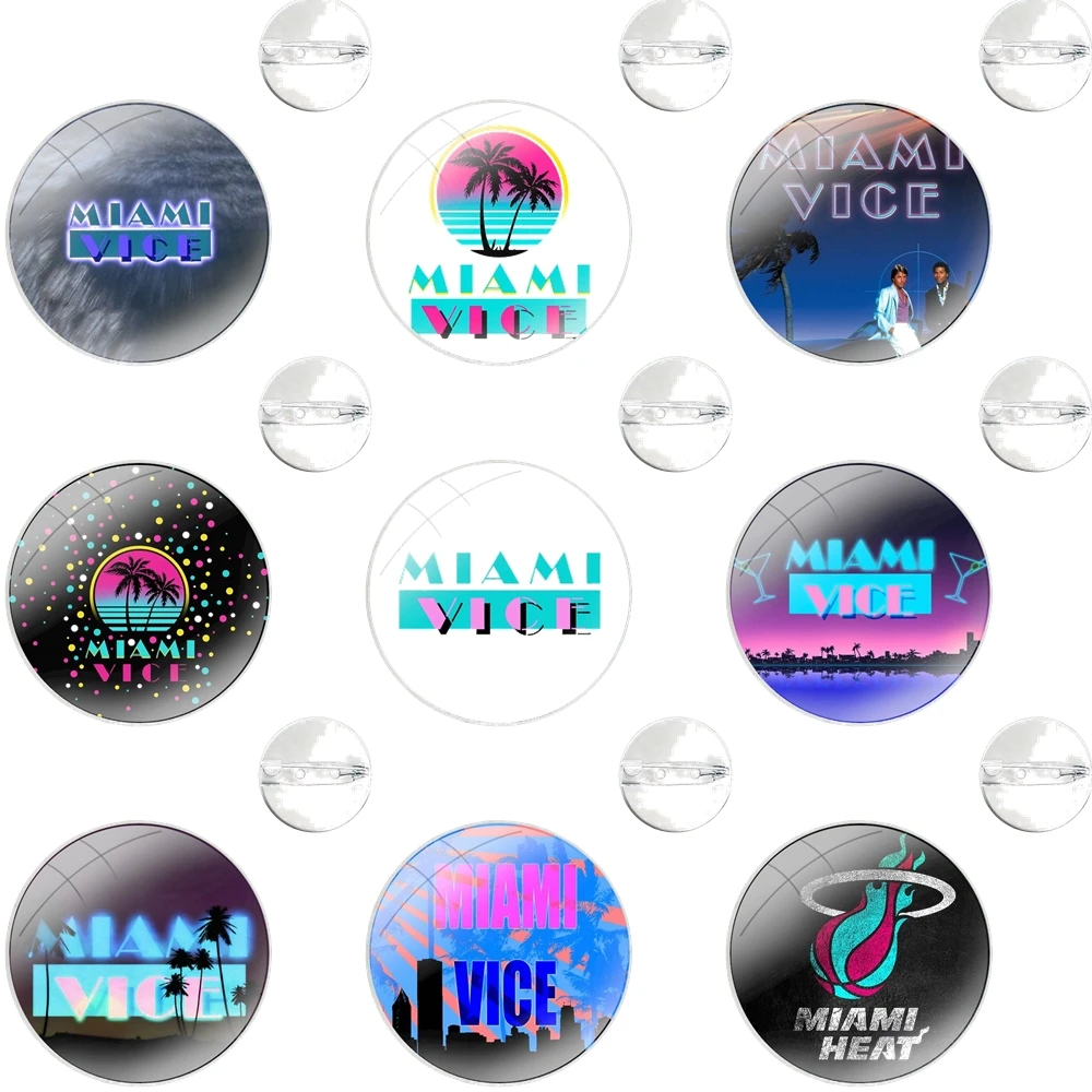 Pins Badge Metal Brooches For Clothes Backpack Decoration gift Miami Vice