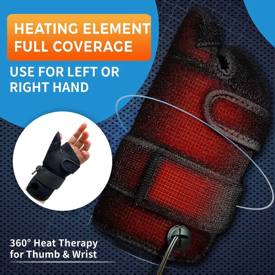 sticro Wrist Thumb Brace Heating Pad for Arthritis and Carpal Tunnel Relief Hand Heating Pad for Sprains Trigger Thumb Tendonit