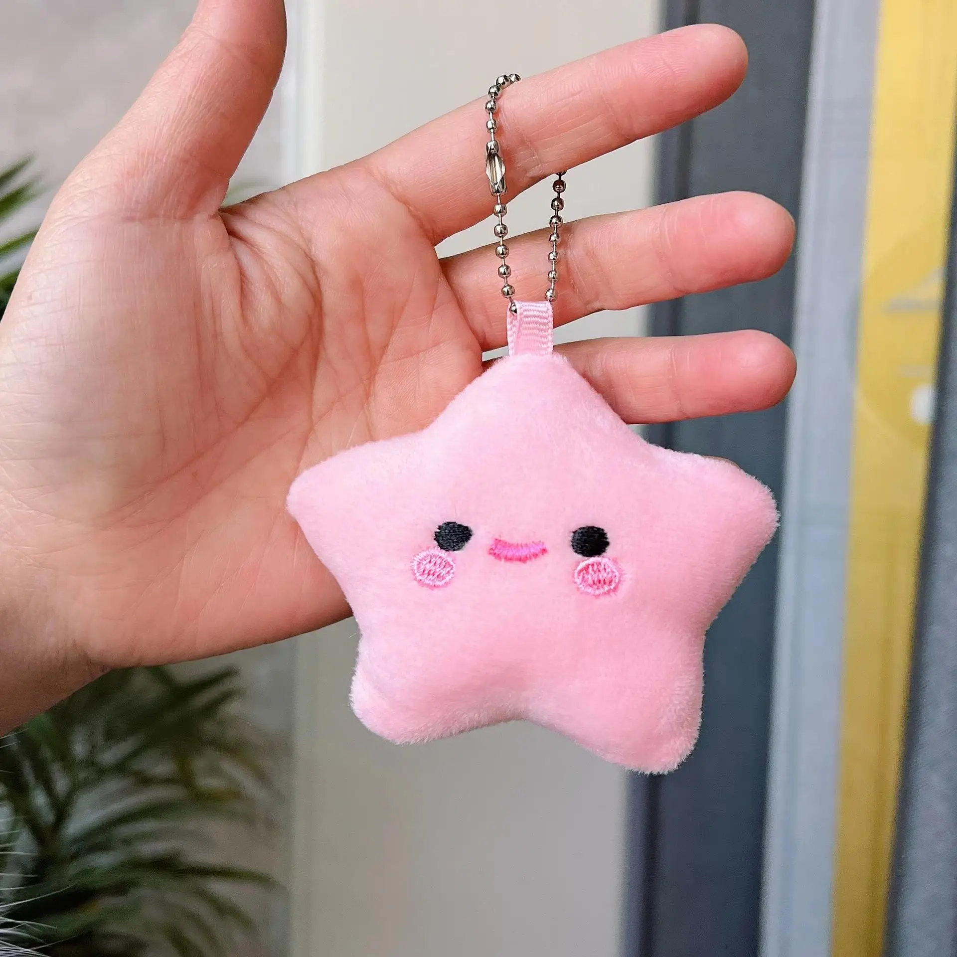 10-100 Pcs Cute Stars Plush Small Toy Doll Girls Fluffy Soft Stuffed Backpack Bag Pendant Car Key Rings Funny Squeak Accessories