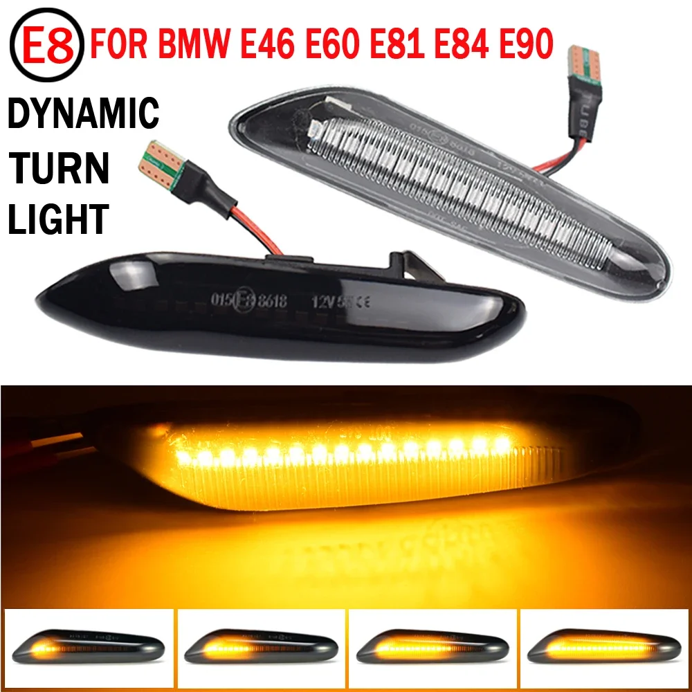 For BMW E60 E61 E90 E91 E92 E93 E81 E82 E88 E46 X3 X1 LED Dynamic Turn Signal Blinker Side Marker Mirror Indicator Light