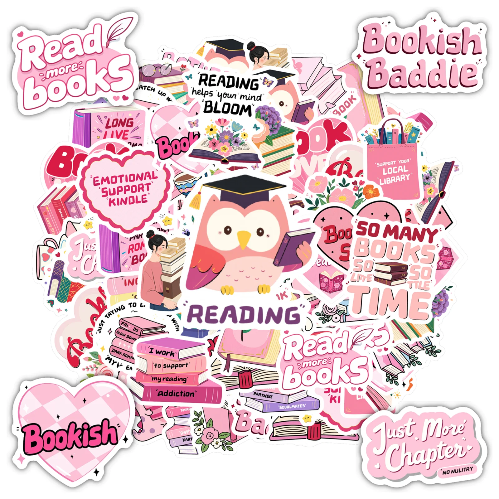 

35 шт., наклейки для причудливого чтения, милые наклейки для книг, наклейки для учителей, наклейки для ноутбука, багажа, скрапбукинга, дневника