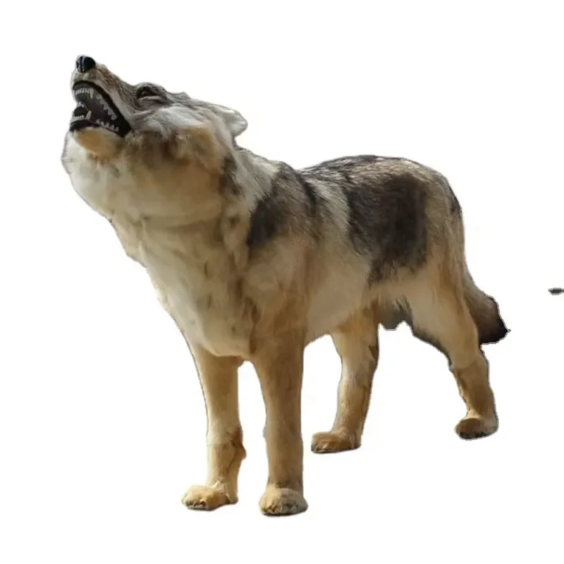 for Lifelike Big Wild Wolf Plush Toy Realistic Animal Stuffed Doll Soft Pillow Home Decor Gift for Kids Boys Girls Bedroom