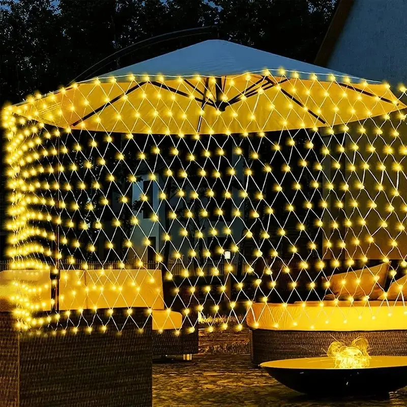 Tenda a ghirlanda di luce a rete da pesca a LED, festone, decorazione del giardino, strada all'aperto, matrimonio, capodanno, luci natalizie